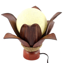 Tisch Kugellampe Kokos Holz Tischleuchte