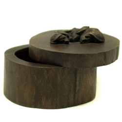Holzdose Holzschachtel mit Deckel rund oval ca. 8-9 cm