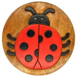 Kinderhocker Holz Motiv Marienkäfer