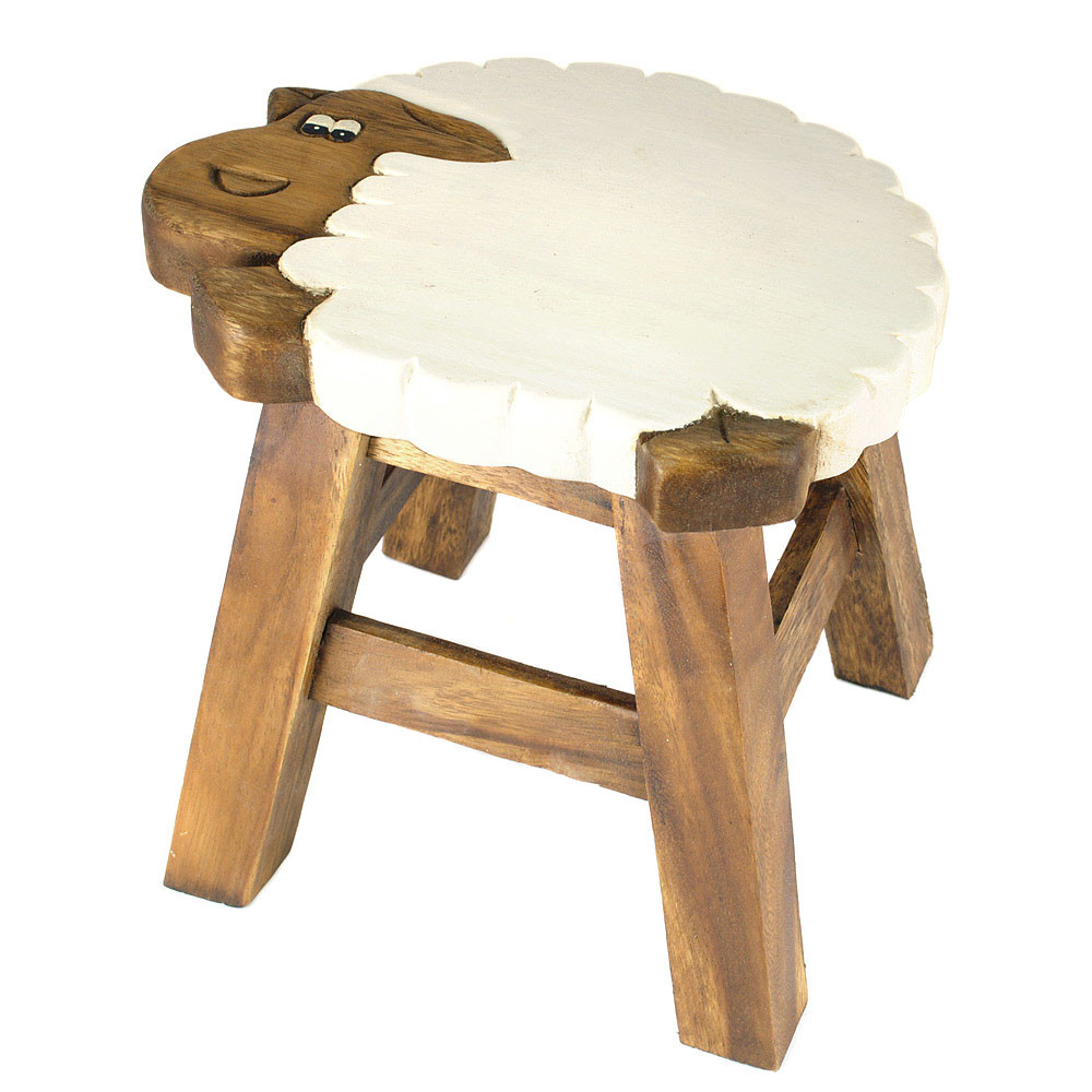 Kinderhocker Holz Tiermotiv Schaf