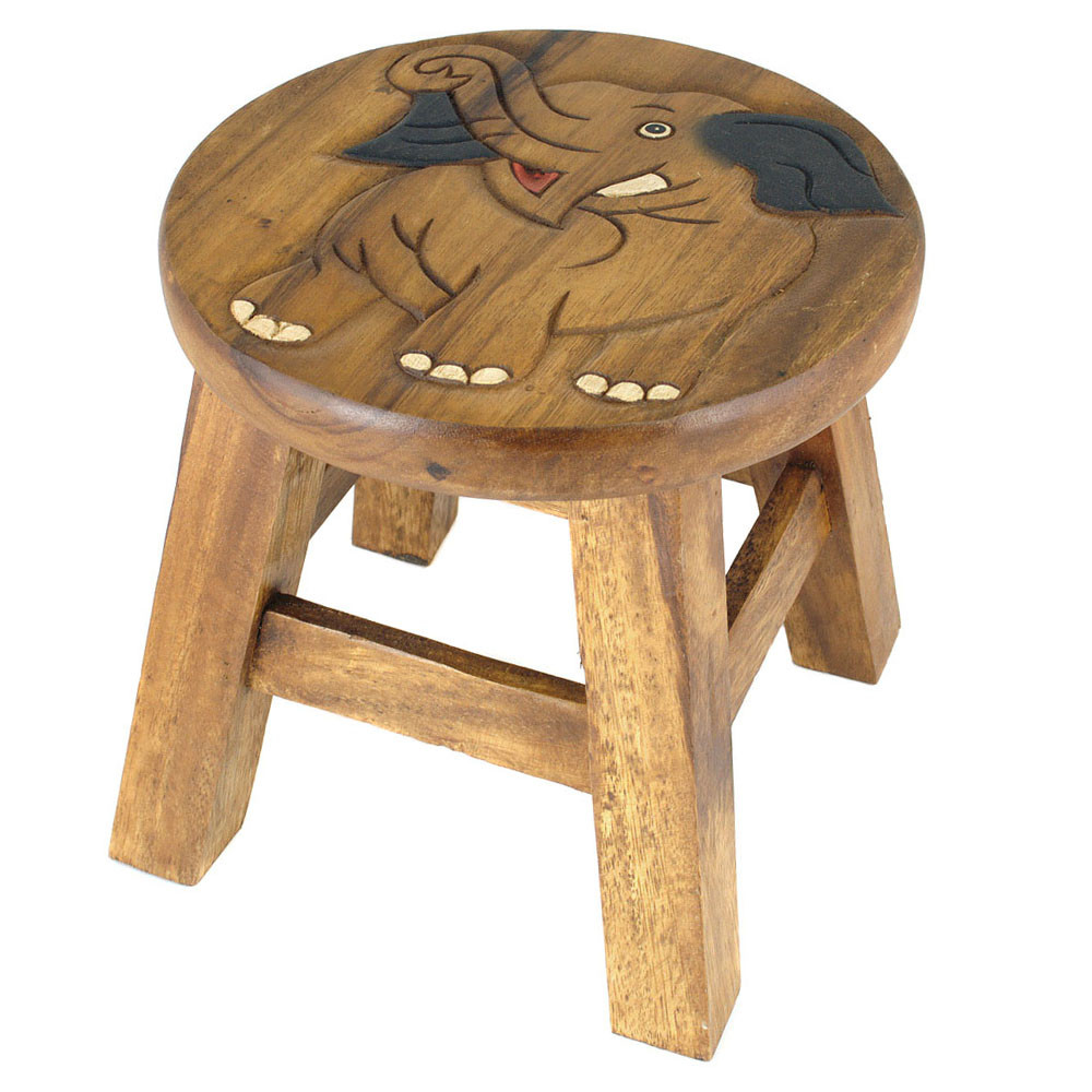 Kinderhocker Holz Tiermotiv Elefant