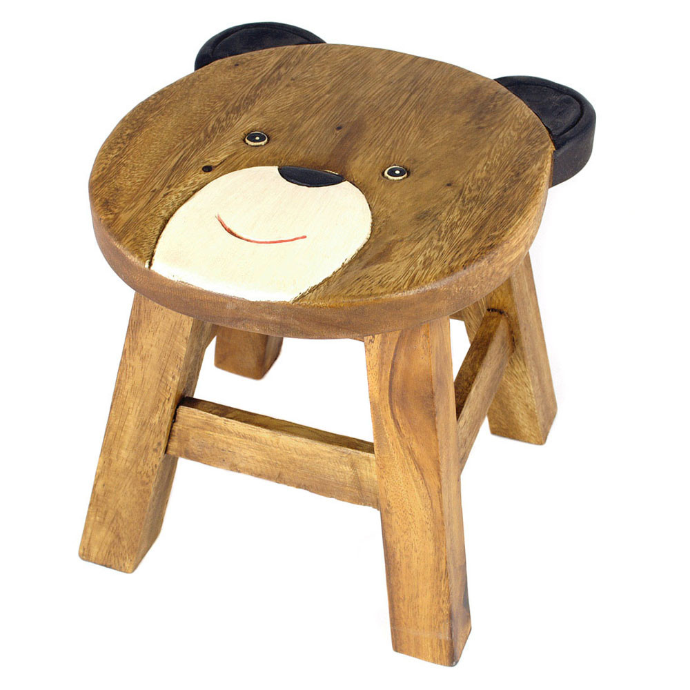 Kinderhocker Holz Motiv Teddybär