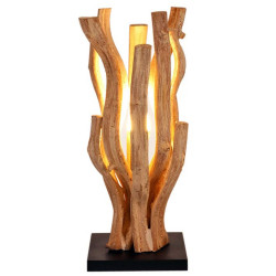 Kleine Tischlampe aus Holz, Liane gebleicht, Treibholz, 39 cm hoch