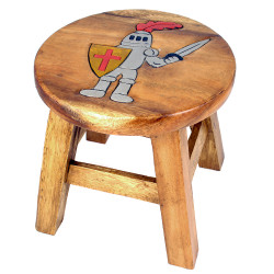 Holzhocker für Kinder Motiv Ritter