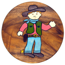 Kinderhocker Holz Motiv Cowboy