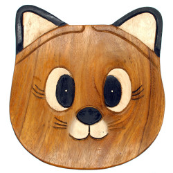 Kinderhocker Holz Tiermotiv Katze