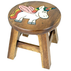 Kinderhocker Holz Motiv Einhorn