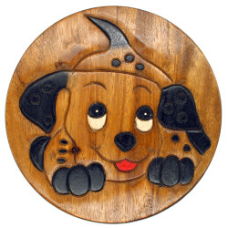 Kinderhocker Holz Tier Motiv Hund