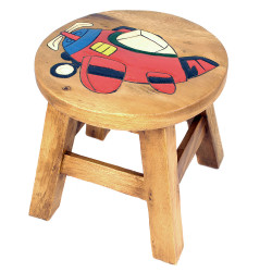 Kinderhocker Holz Motiv Flugzeug