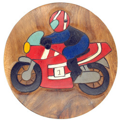 Kinderhocker Holz Motiv Motorrad