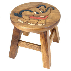 Kinderhocker Holz Tier Motiv Elefant