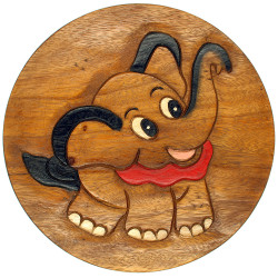 Kinderhocker Holz Tier Motiv Elefant
