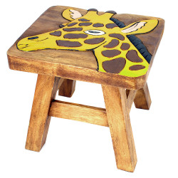 Kinderhocker Holz Tiermotiv Giraffe