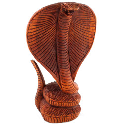 Schlange Kobra Deko Kopf Holz 20 cm
