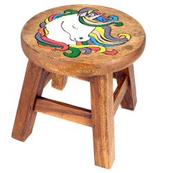 Kinderhocker Holz Motiv Einhorn Kopf
