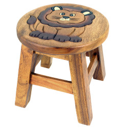 Kinderhocker Holz Tier Motiv Löwe