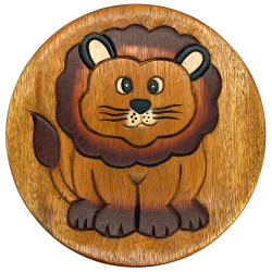 Kinderhocker Holz Tier Motiv Löwe