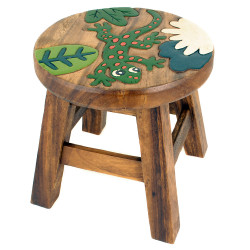 Kinderhocker Holz Tier Motiv Gecko