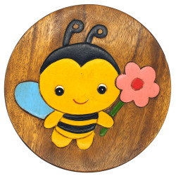 Kinderhocker Holz Tiermotiv Biene