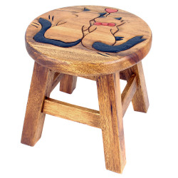 Kinderhocker Holz Tiermotiv verliebte Katzen
