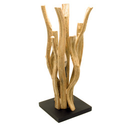 Kleine Tischlampe aus Holz, Liane gebleicht, Treibholz, 39 cm hoch