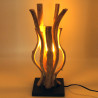 Kleine Tischlampe aus Holz, Liane gebleicht, Treibholz, 39 cm hoch