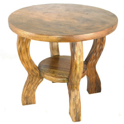 Kindertisch Holz rund braun Massivholz