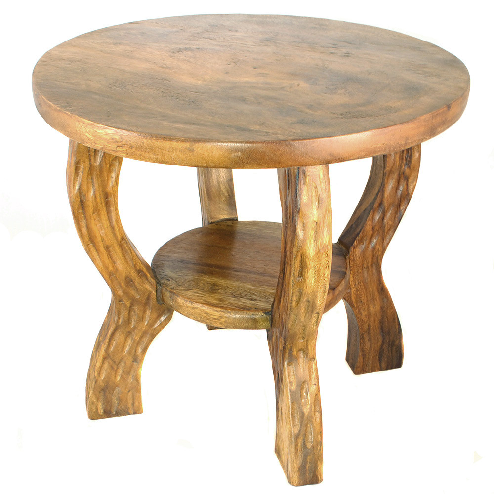 Kindertisch Holz rund braun Massivholz
