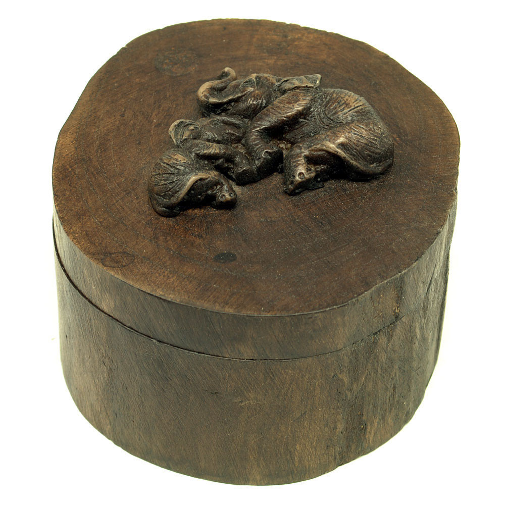 Holzdose Holzschachtel mit Deckel rund oval ca. 8-9 cm
