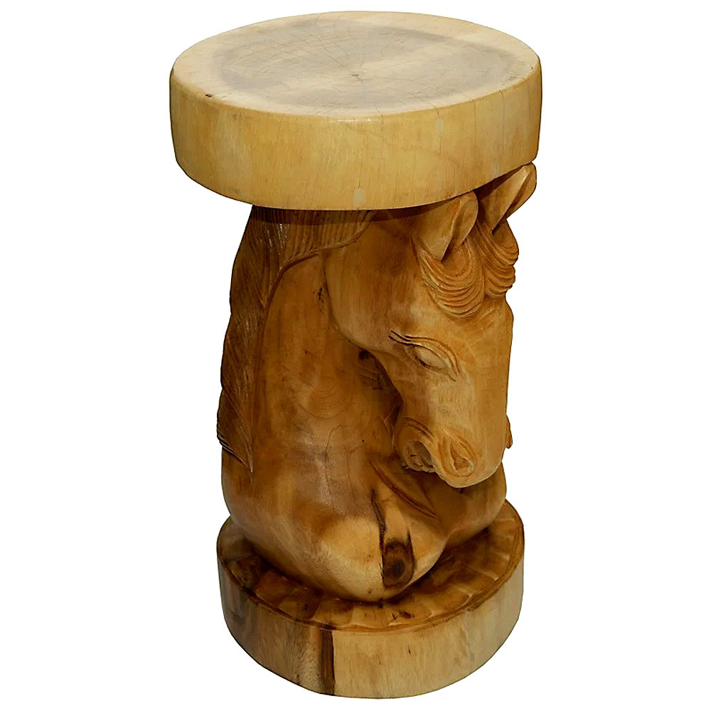 Hocker Pferd Deko Holz massiv 50 cm hoch