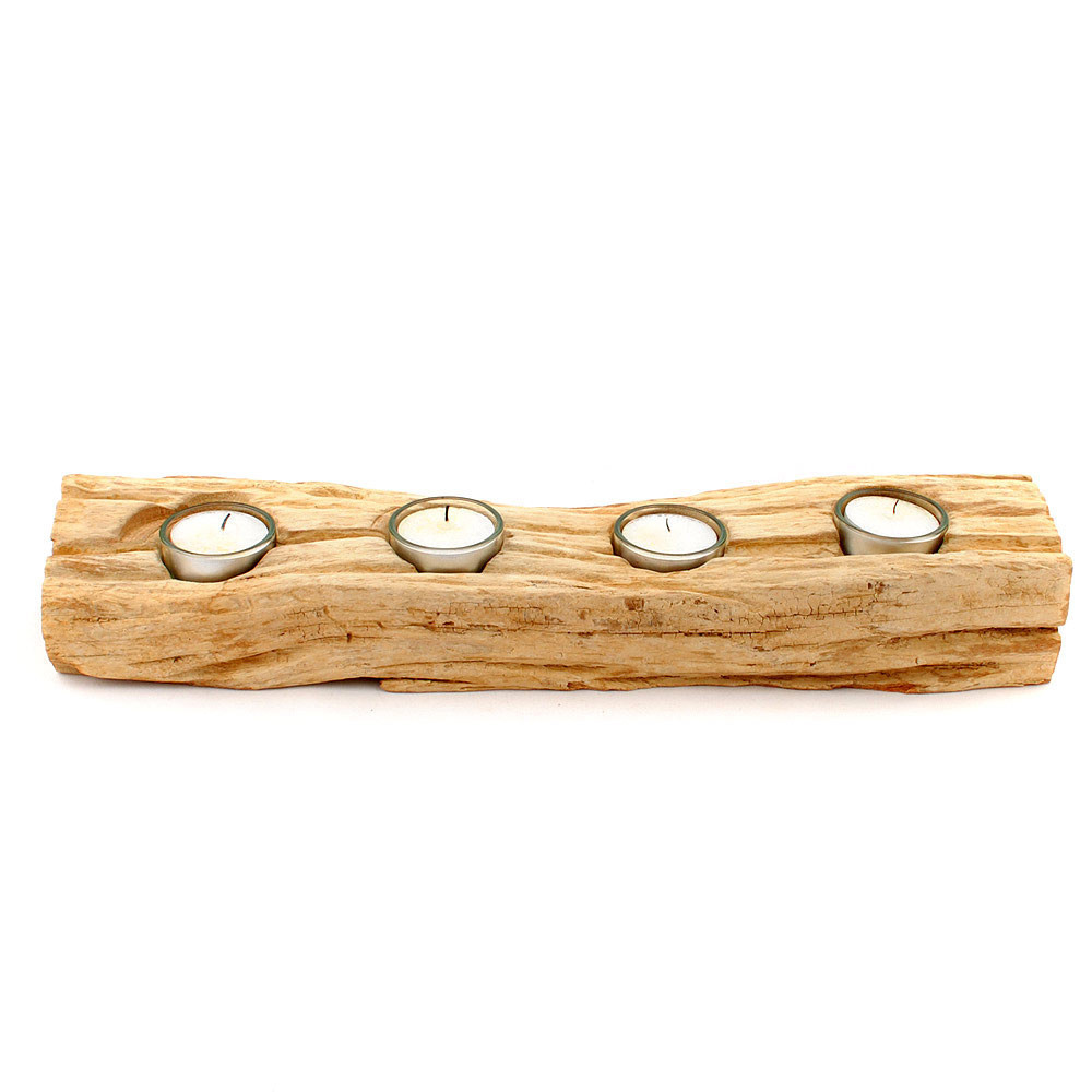 Teelichthalter massiv Holz für 4 Teelichter