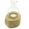Holz Windlicht Glas auf Teakholz