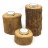 Teelichthalter Holz Mango 3er Set