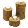 Teelichthalter Holz Mango 3er Set