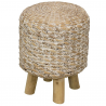 Sitzhocker Seegras Holz rund