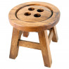 Blumenhocker Holz Rund Massiv Motiv Knopf