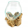 2. Wahl, Wurzel mit Glas, Ø ca. 14-16 cm, Wurzel 15-20 cm lang, B-Ware