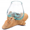 2.Wahl, Wurzel mit Glas mini, Ø ca. 8-10 cm, 2. Wahl, B-Ware