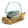 2.Wahl, braune Wurzel mit Glas, Ø ca. 11-12 cm, B-Ware