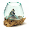 2.Wahl, braune Wurzel mit Glas, Ø ca. 11-12 cm, B-Ware