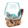 2.Wahl, braune Wurzel mit Glas, Ø ca. 11-12 cm, B-Ware
