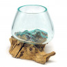 2.Wahl, braune Wurzel mit Glas, Ø ca. 11-12 cm, B-Ware