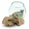 2.Wahl, braune Wurzel mit Glas, Ø ca. 11-12 cm, B-Ware
