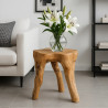 Pflanzenhocker Holz Massiv 45 cm – Dreibeinig in natürlicher Form