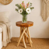 Pflanzenhocker Holz Rund Massiv – 40 cm hoch, Ø 30 cm
