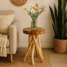 Pflanzenhocker Holz Rund Massiv – 40 cm hoch, Ø 30 cm
