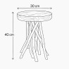 Pflanzenhocker Holz Rund Massiv – 40 cm hoch, Ø 30 cm