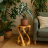 Blumenständer Holz Massiv 50 cm – Eckig Modern Modell Twist