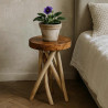 Pflanzenhocker Holz Rund Massiv – 40 cm hoch, Ø 30 cm