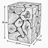 Blumenständer Holz Eckig 50 cm Massiv – Teak Natur